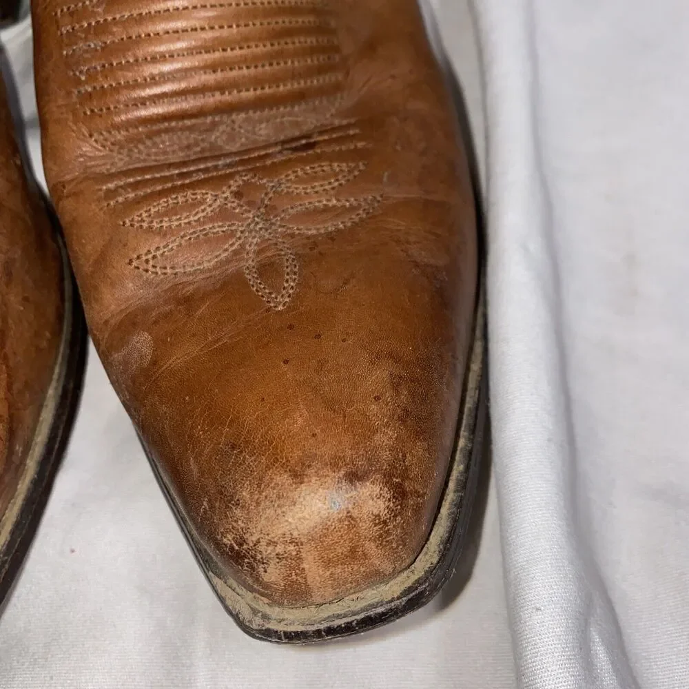 Nocona Western Cowboy Boots Men 10B Leather Brown NL1604 Pointed Toe country